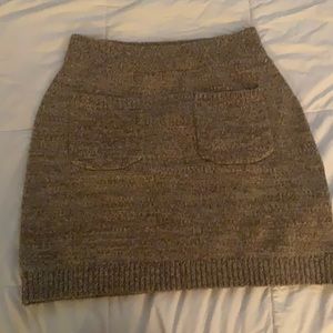 Brown knit mini skirt
